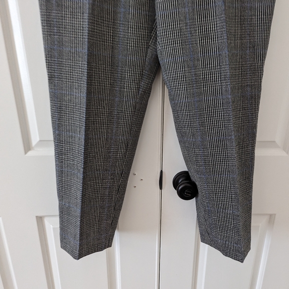 Akris Punto Plaid schurwolle Virgin Checked Wool Tapered Trouser Pants Sz 10 - Picture 4 of 5
